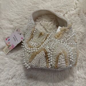NWT -- Gorgeous White Beaded Bag!!